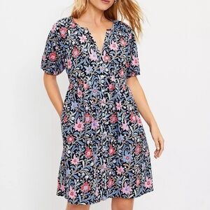 LOFT Spring Floral Dress with pockets, Size XS